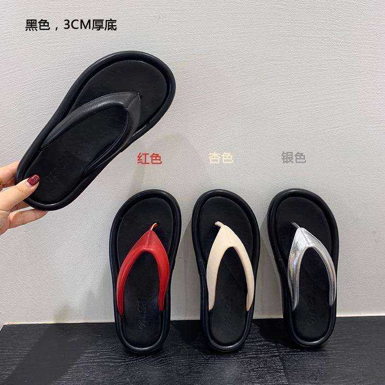 Fashion Women's Shoes Silver Ladies' Slippers Rubber Flip Flops Platform Shale Female Beach Luxury Slides Hawaiian Soft Summer Sabot