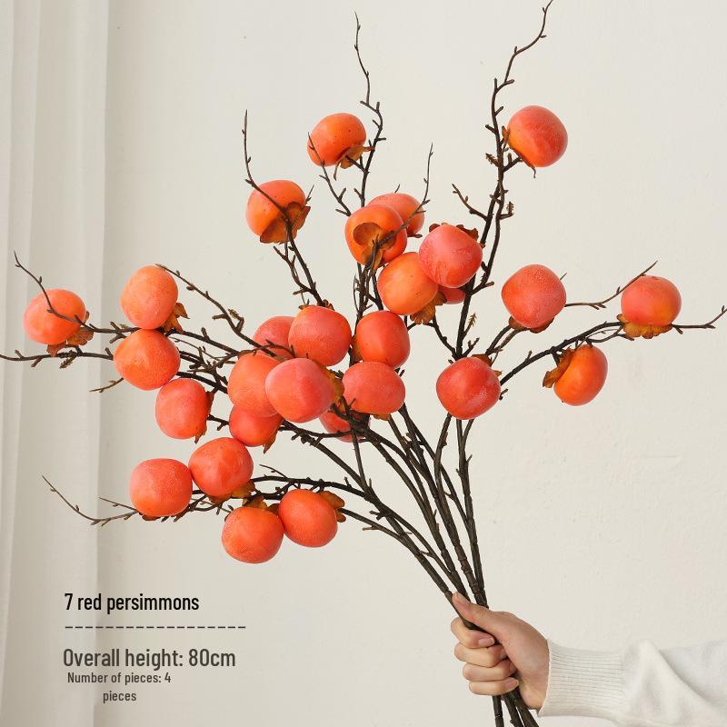 Bionic Dried Flowers: New Year Artificial Persimmon Bouquet, Living Room Decoration & Ornaments