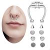 Fake Nose Ring Magnetic Non Piercing Punk Style Fashion Gifts for Men Women Silver