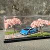 1:64 Cherry Blossom Scene Acrylic Display Box Home Decor Stand Mini Ornament Shooting Scene Boys Collection Gift