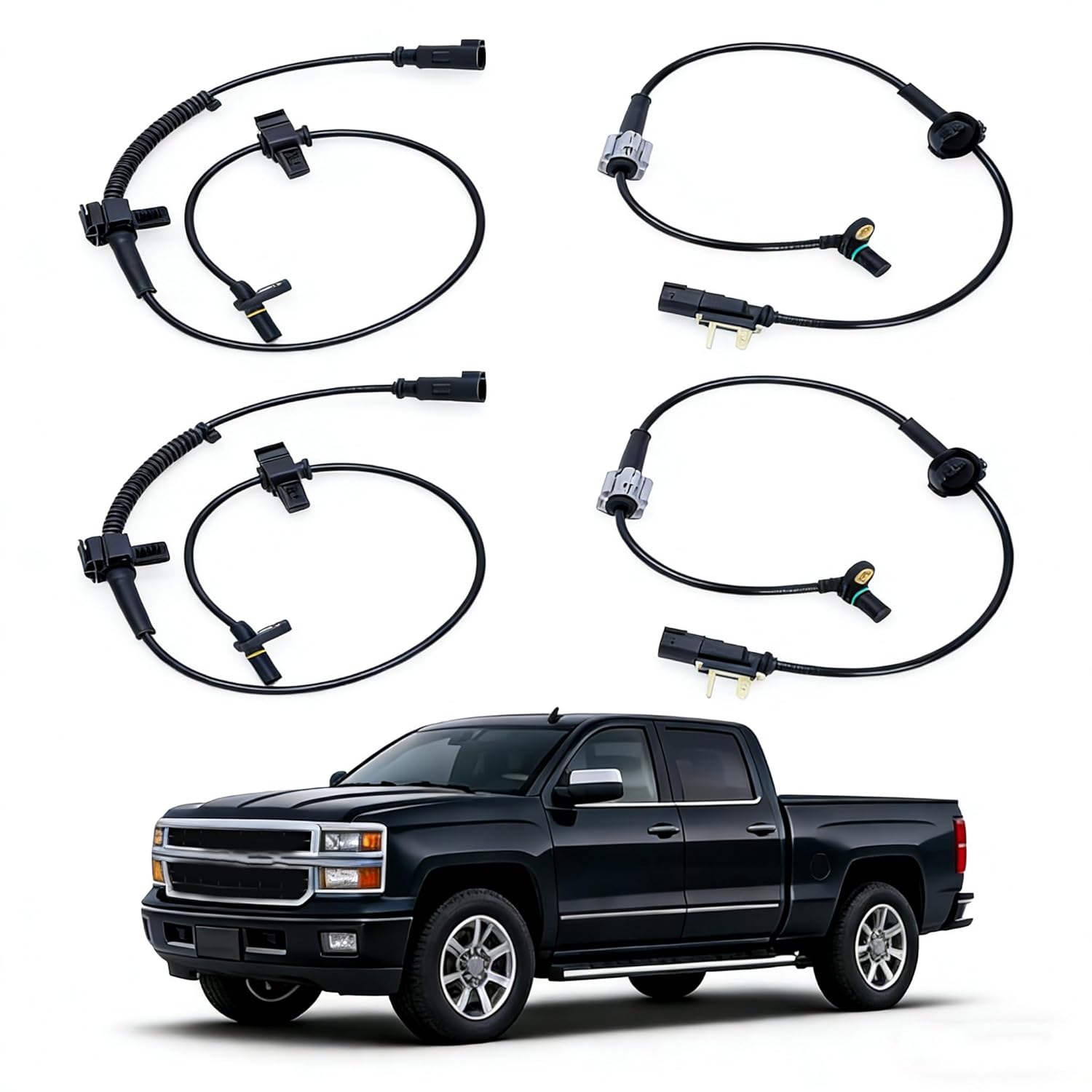 

4Pcs ABS Sensor Anti-Lock Brake System Wheel Speed Sensor Front/Rear Wheels Compatible with for J-eep Silverado 1500 Tahoe for Sierra 1500 Yukon
