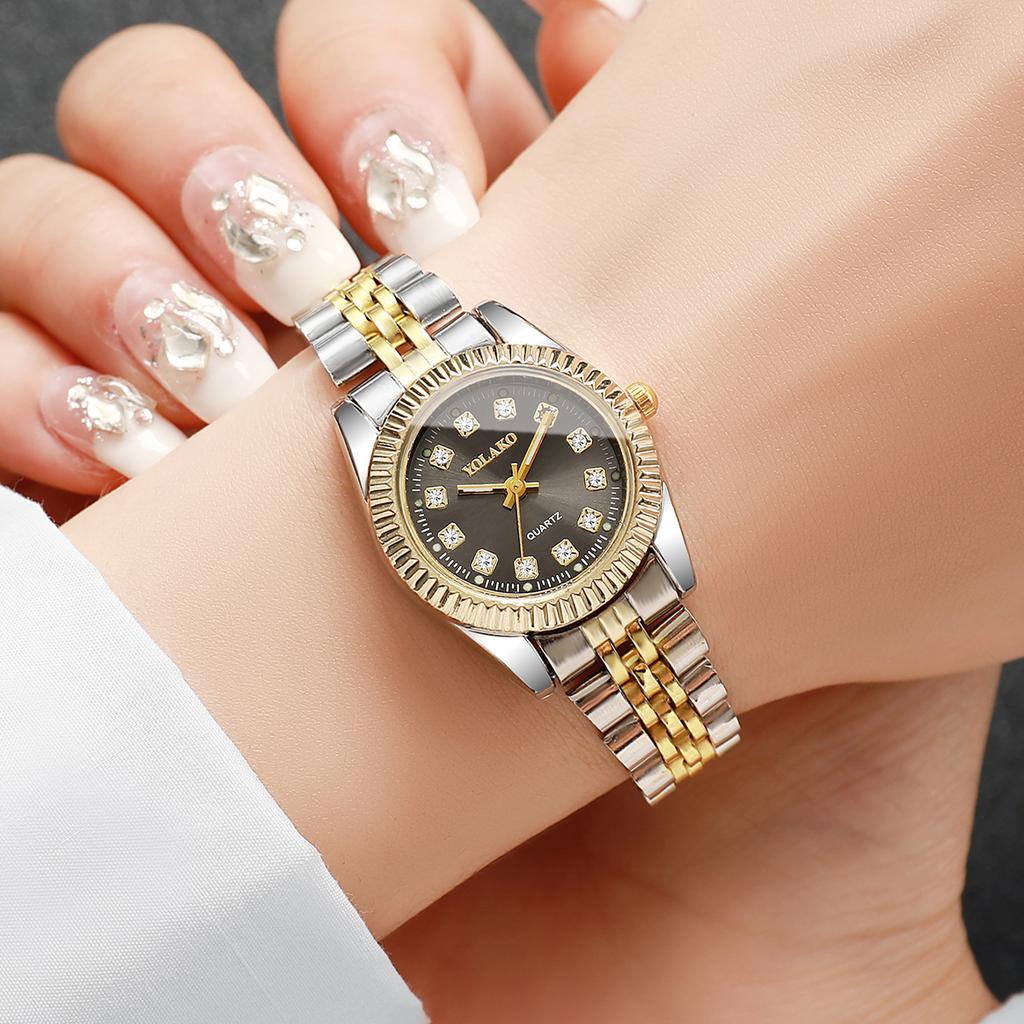 Fashion Rhinestone Women Quartz Watch Calendar Wristwatch Clock Gift Reloj Mujer