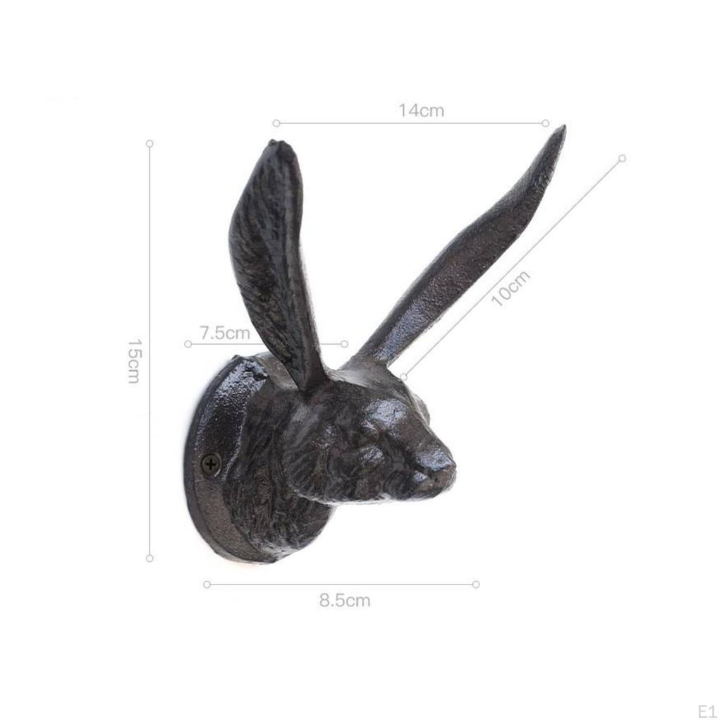 Hare Head Wall Hook Rustic Vintage for Entryway, Hallway, Mudroom