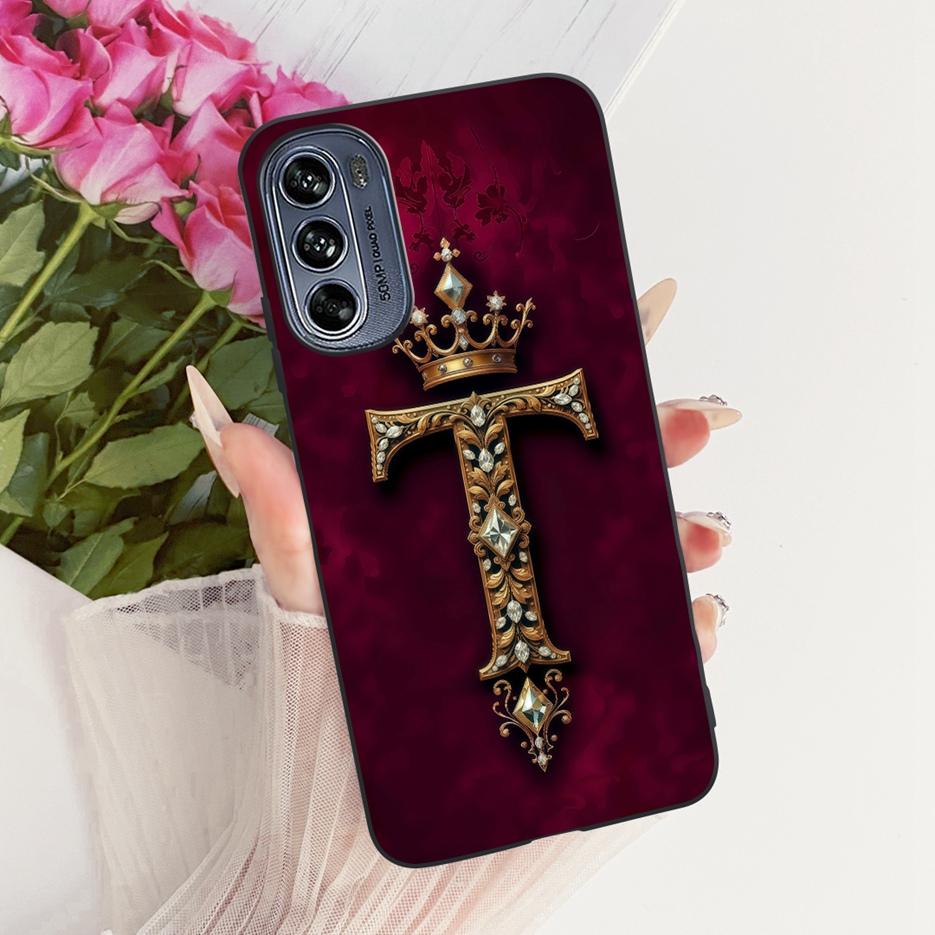 Für Motorola Moto G62 5G Hülle Niedliche Krone Buchstaben Abdeckung Stoßfest Weiches TPU Handyhülle Für Motorola G62 Moto G 62 MotoG62 5G Taschen