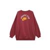 Nike Printed Fleece Sport Pullover Sweatshirt Women Tops Tan Red DQ9146-677