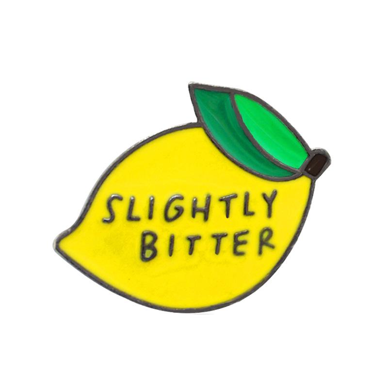 

Trendy Cartoon Fruit Badge Set: Lemon Juice & Brain-Shaped Brooch Accessories