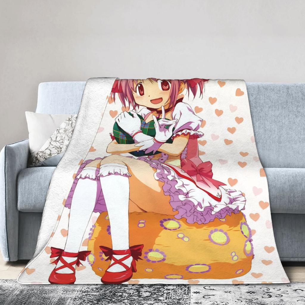 Puella Magi Madoka Magica Blanket Cute Madoka Flannel Awesome Soft Throw Blankets for Home All Season