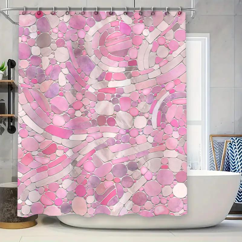 Modern Watercolor Pink Bath Shower Curtain Mosaic Pattern for Bathroom Decor Inches .com: Home Garden