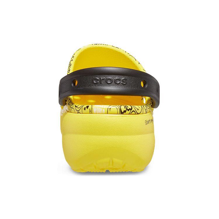 Crocs Smiley X  Classic Clog Eva Thick Sole Cloud Shoes Women Clogs Yellow Black 207233-90H