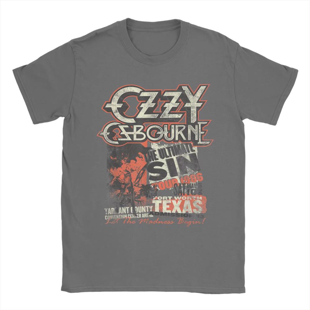 Heavy Metal Rock Ozzy Osbourne The Ultimate Sin Tour T-Shirt Herren Damen Freizeit T-Shirts Rundhals T-Shirt Kurzarm Kleidung