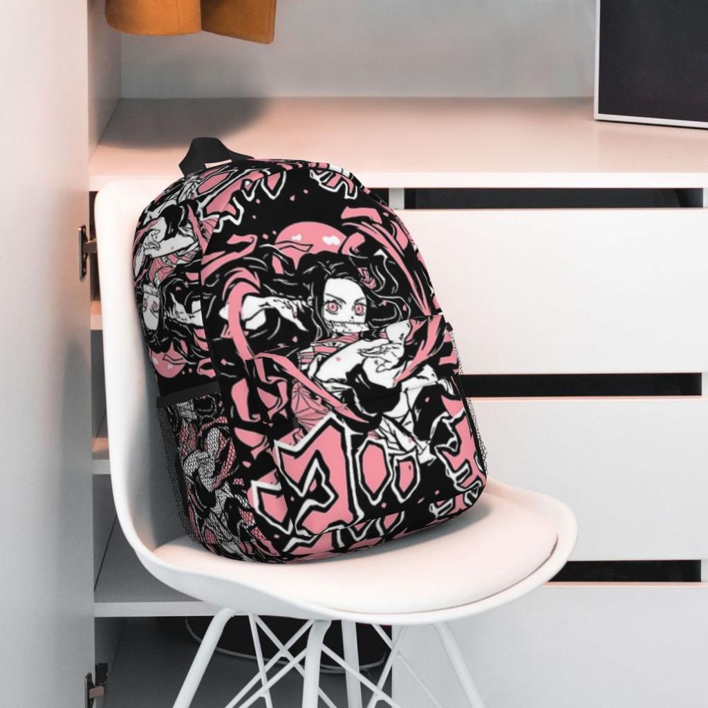 Demon Slayer Printed Lightweight Casual Schoolbag For School Outdoor Shopping Office 15inch