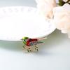 Lovely Bird Sitting On Tree Branch Brooch For Women Men Exquisite Rhinestone Vivid Flying Hummingbird Animal Enamel Pins Jewelry