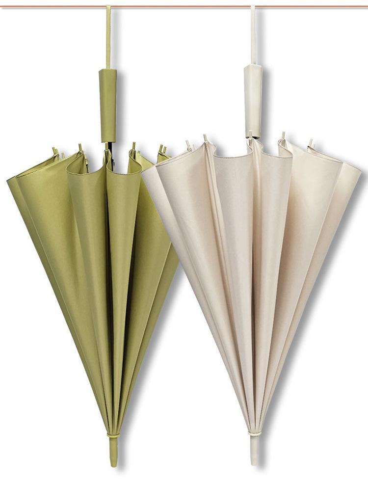 12-Rib 24-Rib Long-Handle Straight Men's Umbrella for Two, Business Advertising, Sun and Rain Protection