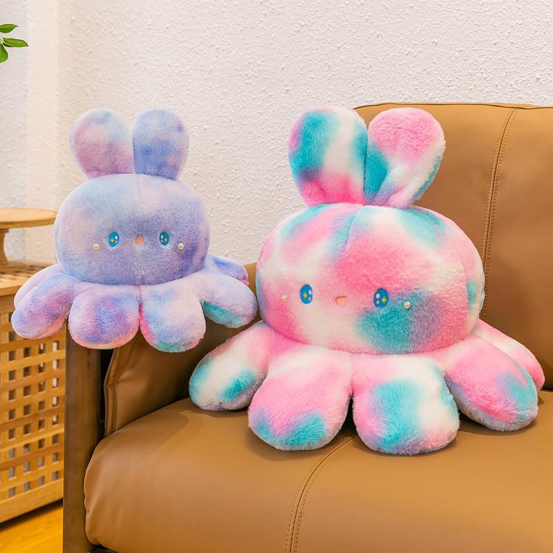 Cartoon Octopus Rabbit Double Sided Plush Toy Animal Toy Pp Cotton Filled Doll