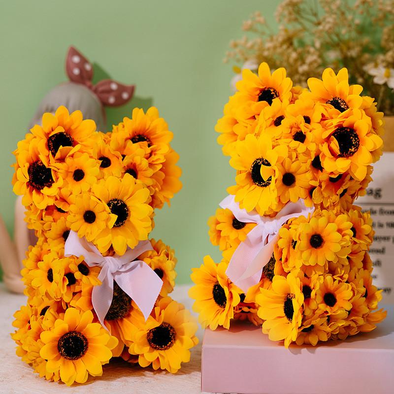 Bear Sunflower Charming Stuffed Toy Perfect For Seasonal Home Decoration And Gift Ideas