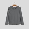 INCERUN Mens V Neck Slim Fit Long Sleeve T Shirt Lightweight Casual Basic Te Tops