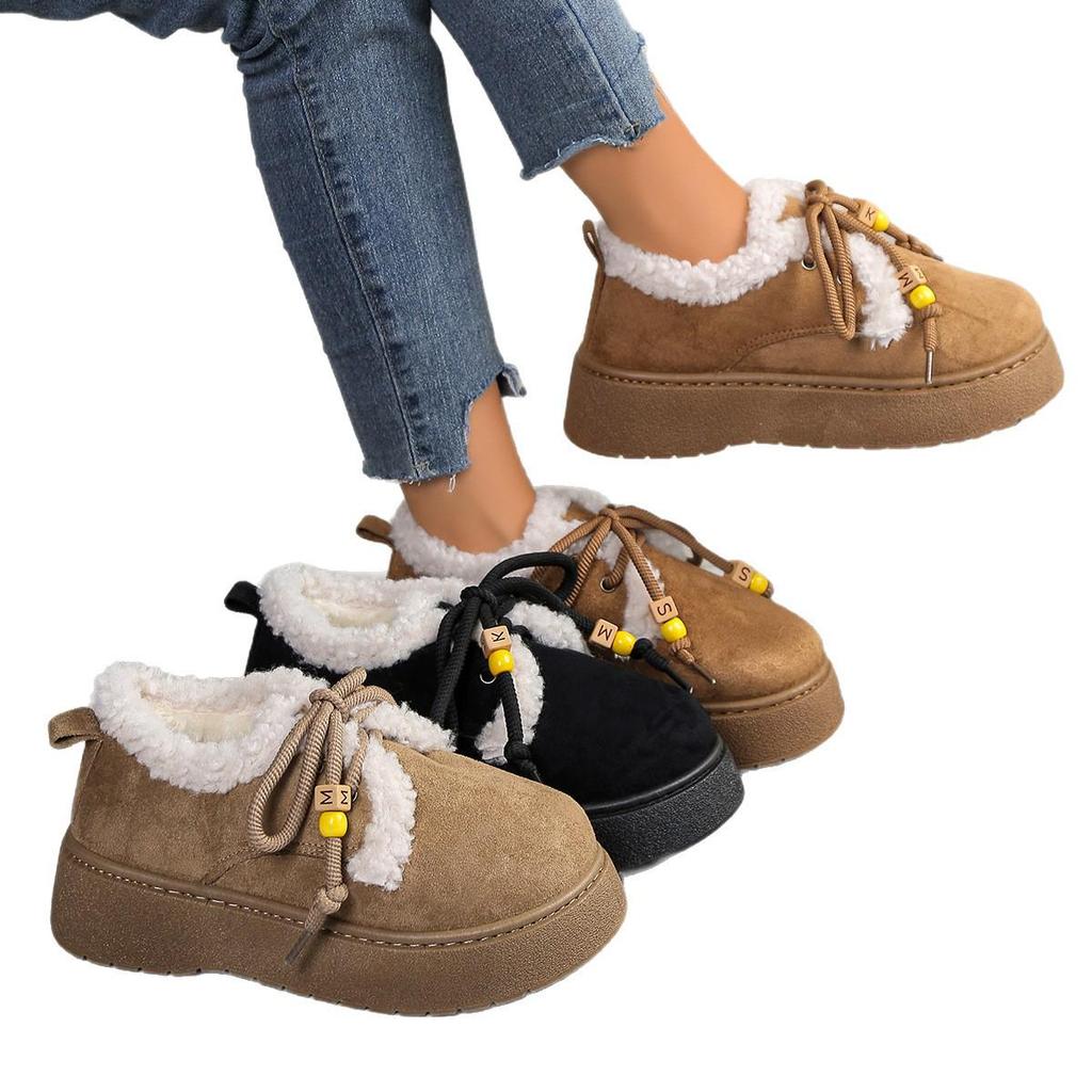 Dames 2025 Vinter Frostet Snøstøvler med Tykk Såle og Pluss Fløyelsfôr