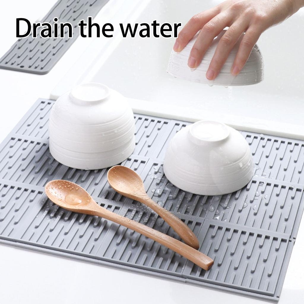 Silikon-Küchenmatte Multifunktionale wasserabsorbierende Oberfläche Spülmaschinenfest Trocknungsstation Zubehör