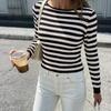 2026 Autumn/Winter Women's Striped Pullover Sweater - Trendy European & American Knitwear