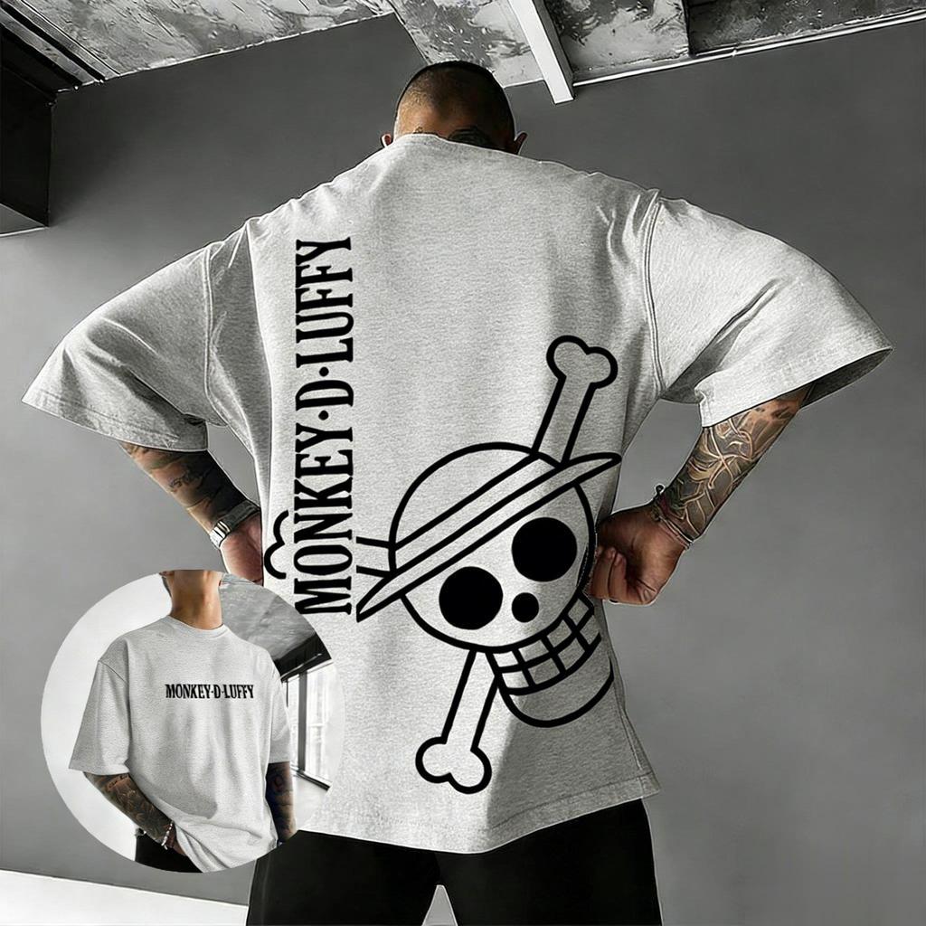 Oversized Vintage One Piece Anime Grafisch T-shirt Mannen Vrouwen Katoenen Top met Korte Mouwen 2026 Zomer Casual Streetwear Y2k Kleding