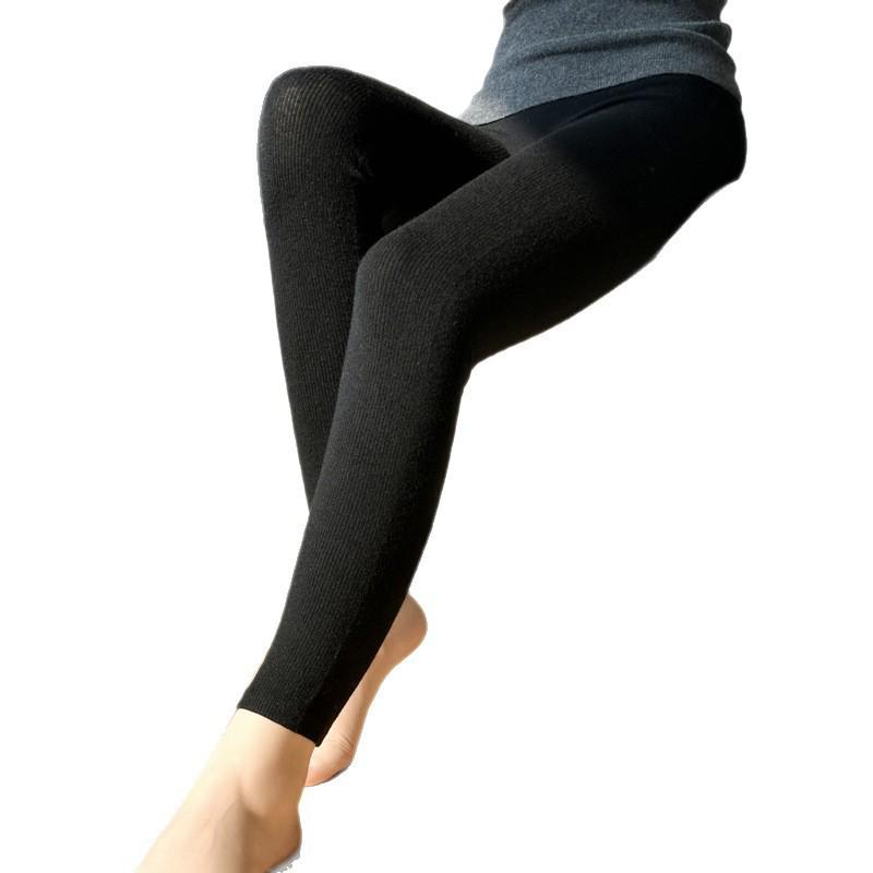 Women's High-Waisted Wool Blend Tummy-Control Base Layer Pants for Warmth
