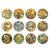 1PCS Colorful Zodiac Commemorative Medals Set - Golden Coin Collectible for Pig Dog Chicken Monkey Sheep Snake Horse Dragon