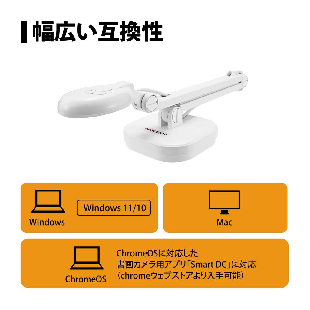 Princeton USB Document Camera (4K compatible / Continuous AF / Compact and lightweight / LED light) PDP-U12MS