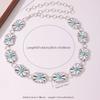 Womens Summer Spring Waist Belt With Turquoise Carved Accents And Closure Hook