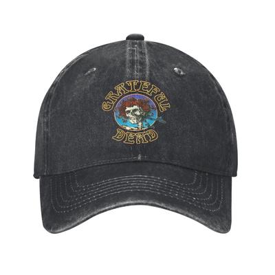 Gratefully Rock Band Dead Baseball Cap Casual Distressed Washed Music Skull Snapback Cap Unisex Outdoor Workouts Adjustable Hats