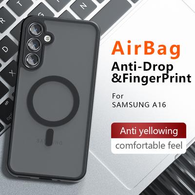 Pour Samsung Galaxy A15 A16 A17 A07 A06 A14 5G Coque Magsafe Anti-chute Angle à airbag intégré Matériau non jaunissant Housse souple