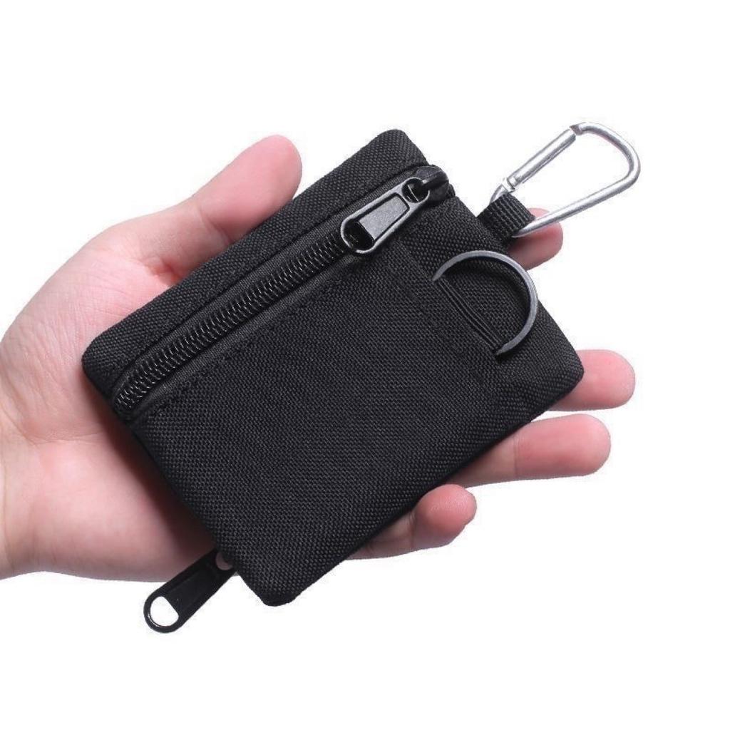 Simple outdoor tactical key bag zipper coin purse headphones storage card bag small wallet mini tools bag