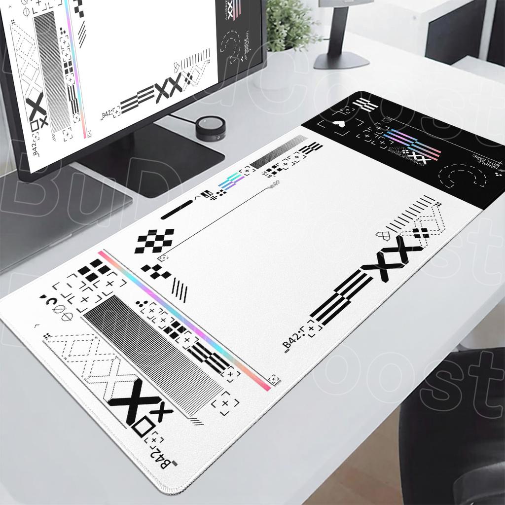 White & Black CSGO Large Computer Mouse Pad Washable Speed Keyboard Mat for E-sport FPS Gamer Deskmat Durable Stitch Edge Carpet