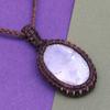 Moonstone Necklace Macrame Handmade Natural Bohemian Crystal Rainbow Healing