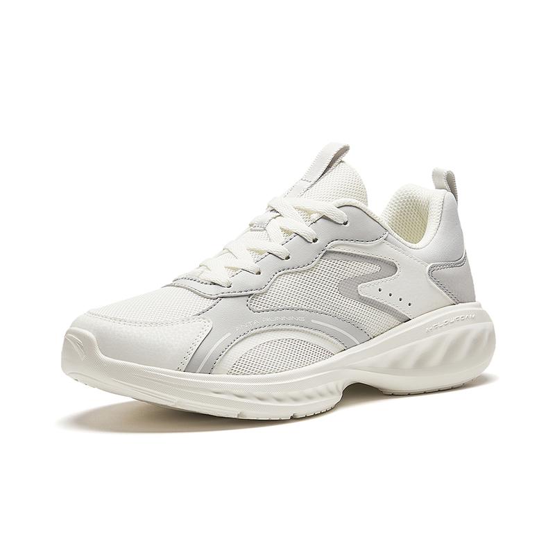 Anta Comfortable Shock Absorbing Durable Low Top Running Shoes Women sneaker Gray White 922415525-1