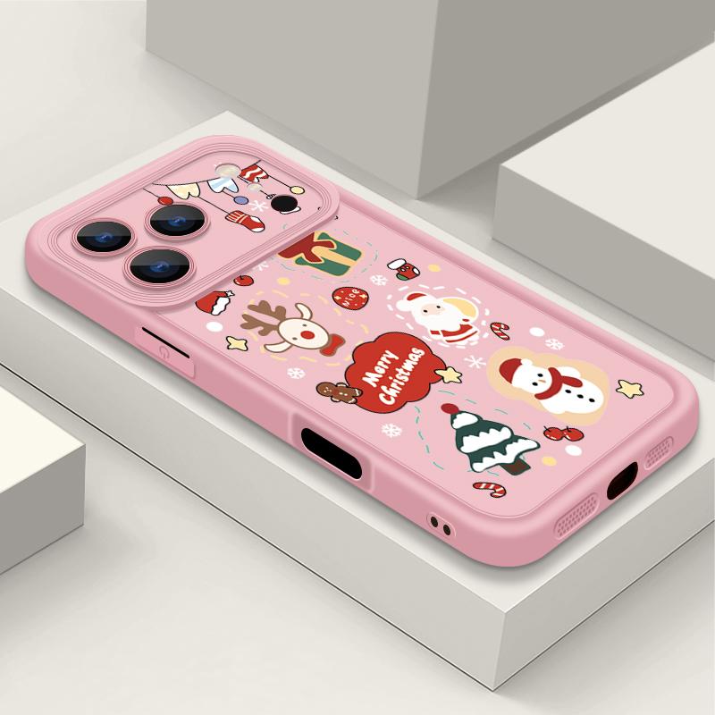 Stöttåligt Mjukt TPU Silikon Telefonskal Funda För iPhone 17 Air 16e 16 15 14 Pro Max 13 17 Pro Max 17 Pro 17 Sött Julmönster Skal