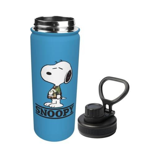 Snoopy Water Bottle, 530ml Large Capacity, Vacuum Insulated, Insulated, Hot & Cold, Sports Bottle, Direct Drinking, Screw Top, Double-Walled, Wide Mou