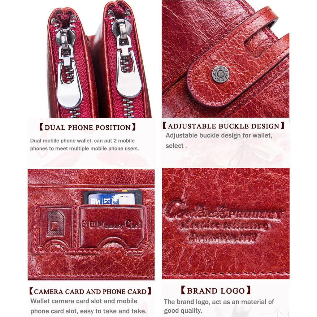 Fashion New Ladies Wallet Leather Casual Long Layer Cowhide Female Clutch
