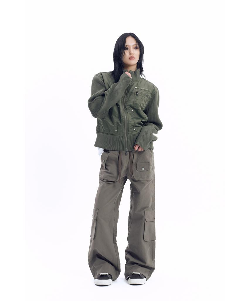 Aakam Knitted Nylon Jacket (Khaki)