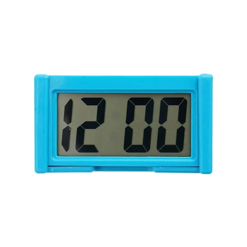 

Цифровые часы на приборную панель автомобиля, самоклеящиеся часы для автомобиля с ЖК-дисплеем времени и дня недели Q2S4 синий