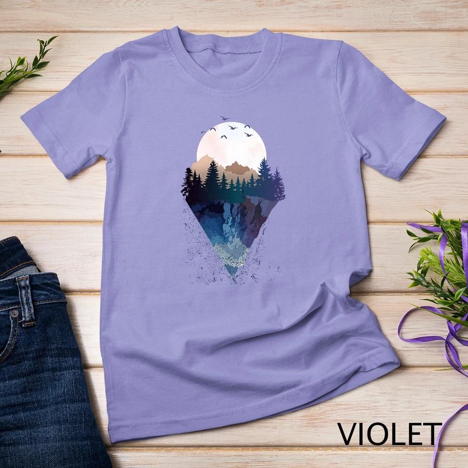 Funny Geometric Mountain Abstract Geometry Outdoor Gifts T-Shirt Unisex T-shirt 11 M