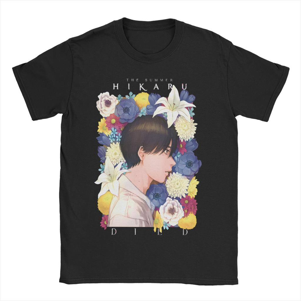 Men Women's T-Shirts The Summer Hikaru Died Pure Cotton Tee Shirt Short Sleeve Tsujinaka Yoshiki Manga T Shirts Clothes Printed