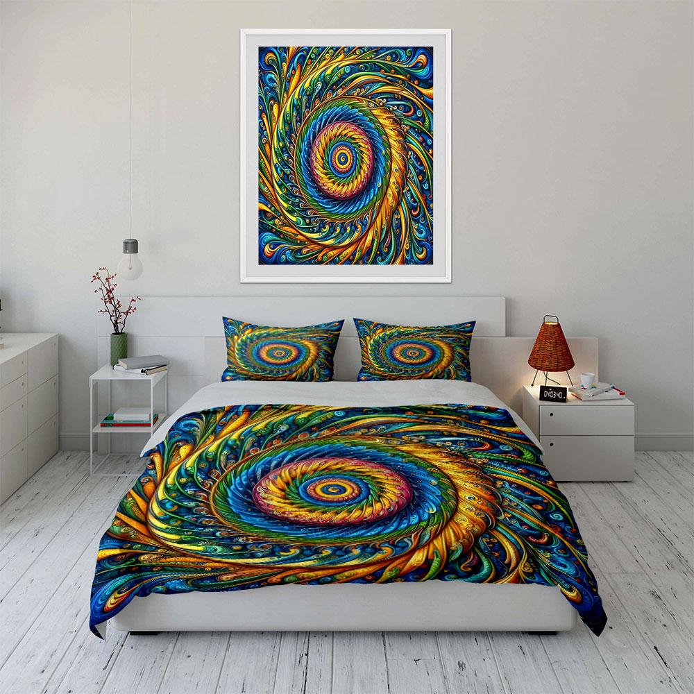 Colorful Swirl Art Set Soft Comfortable Duvet Cover Bedding Set Included 1*Duvet Cover & 2*Pillowcases, Gift