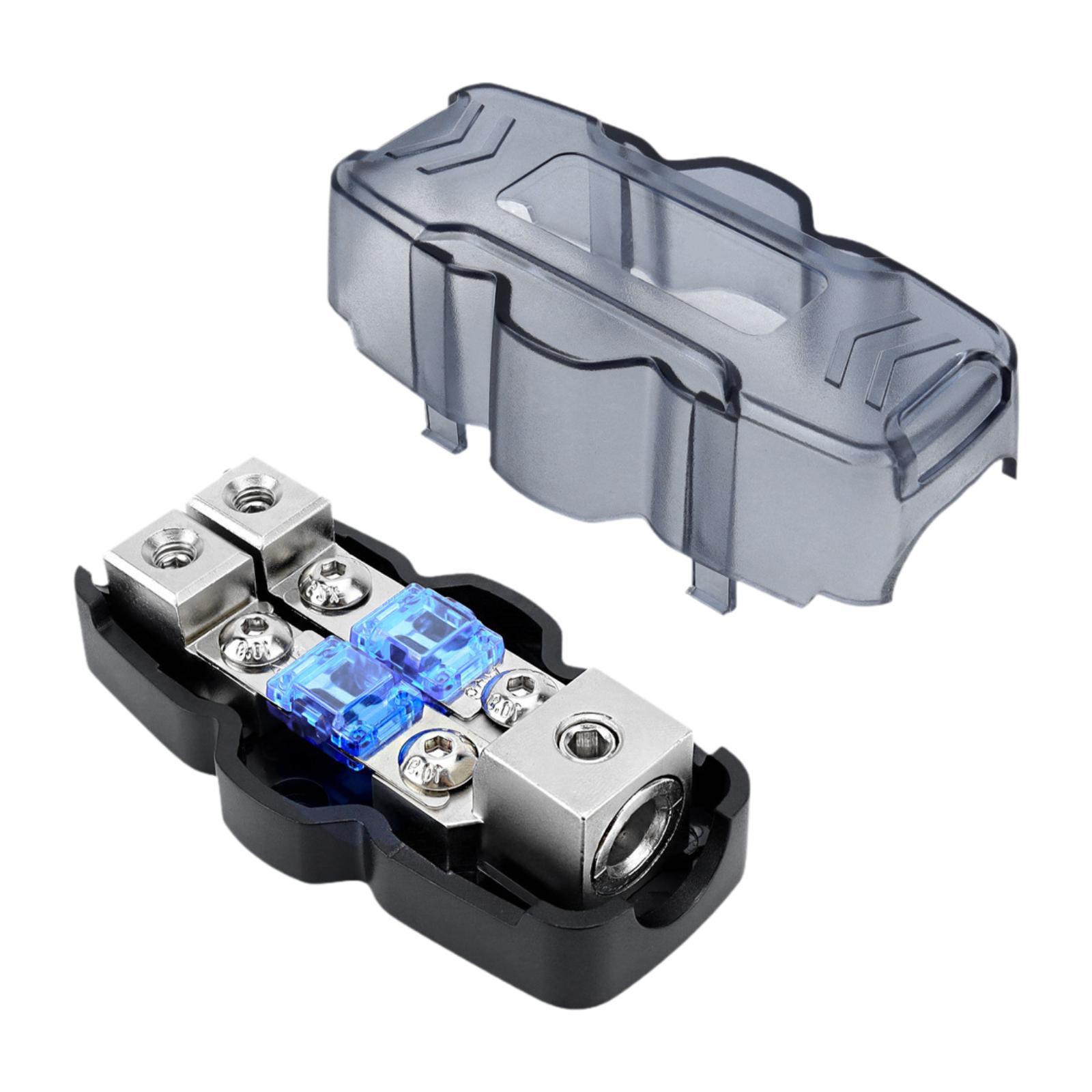 

Fused Distribution Block Portable Compact Sturdy 1 in 2 Out Input 1x 0/2/4 Automotive Fuse Box for Yachts Cars Ships Rvs