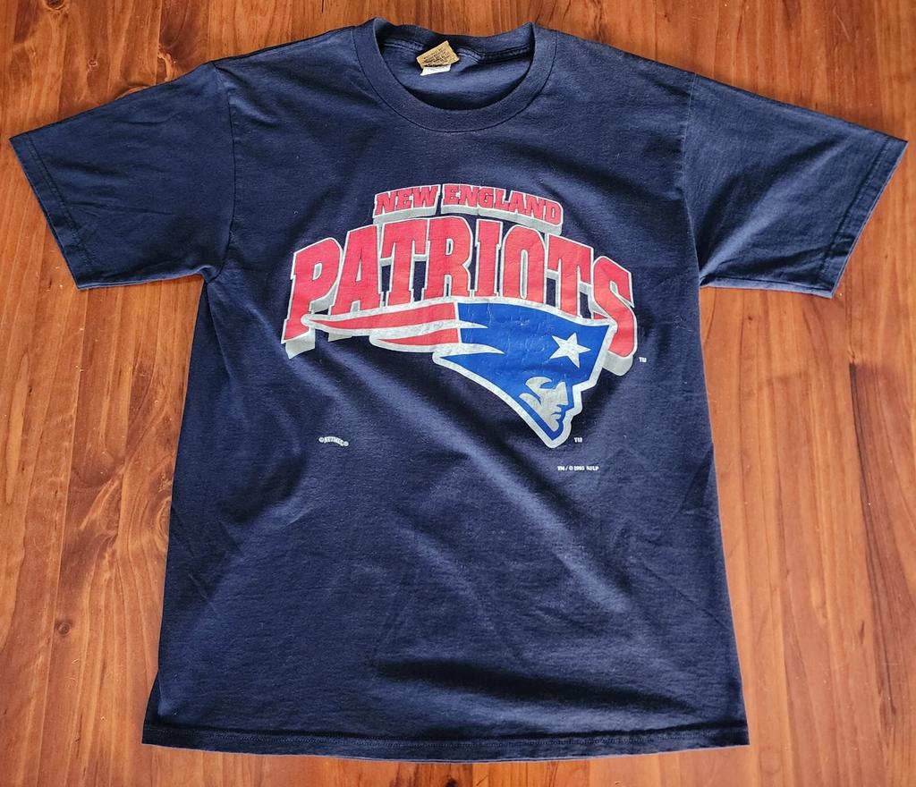 New England Patriots Vintage Tee Large Nutmeg NFL Football Tom Brady Bledsoe