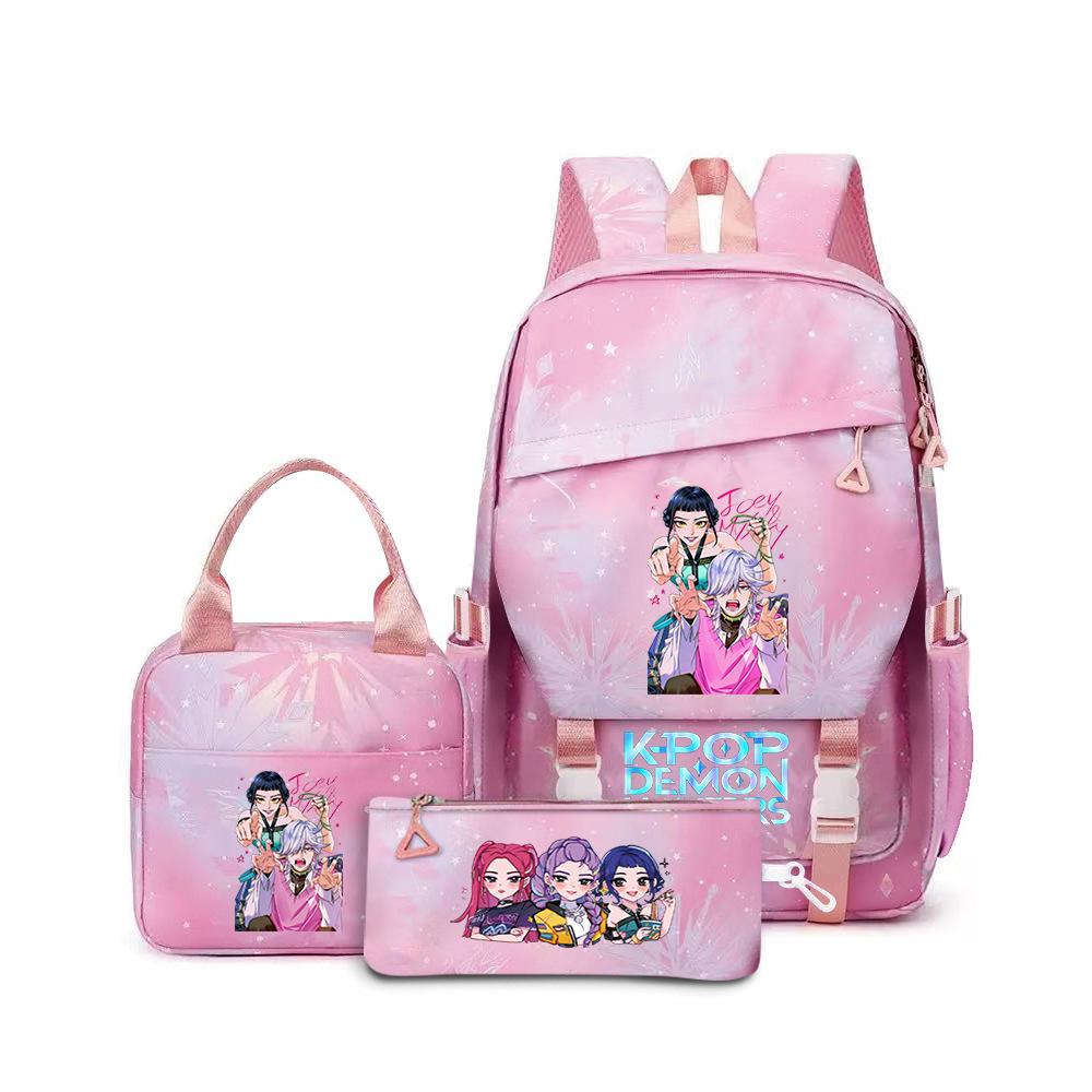 Witch Hunters Three-Piece Backpack Kpop Demon Unters Printed Backpack Lunch Bag
