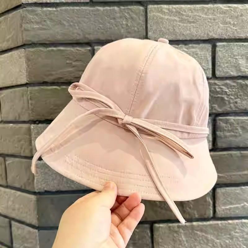 Fashionable Commuter Korean Dongdaemun Bow Fisherman Hat Women Sunshade Sunscreen Duck Tongue Hat