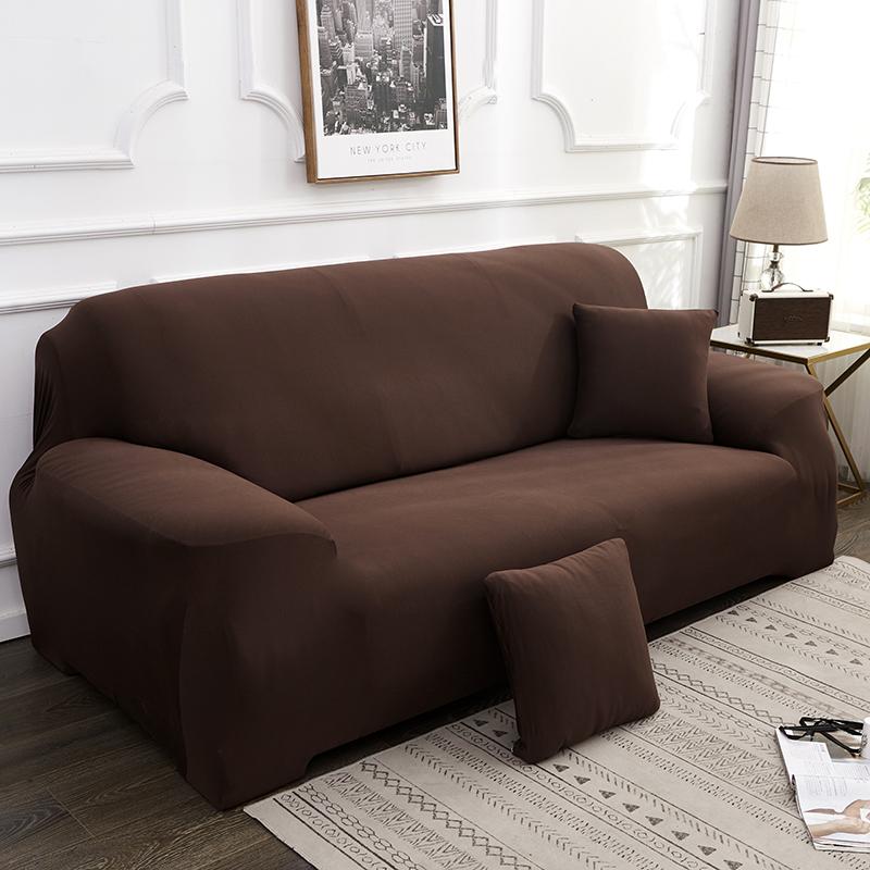 

Новый однотонный чехол на диван из молочного шелка, эластичный, всесезонный, универсальный, полностью закрывающий, пылезащитный, оптовая продажа от производителей 1 seat cover