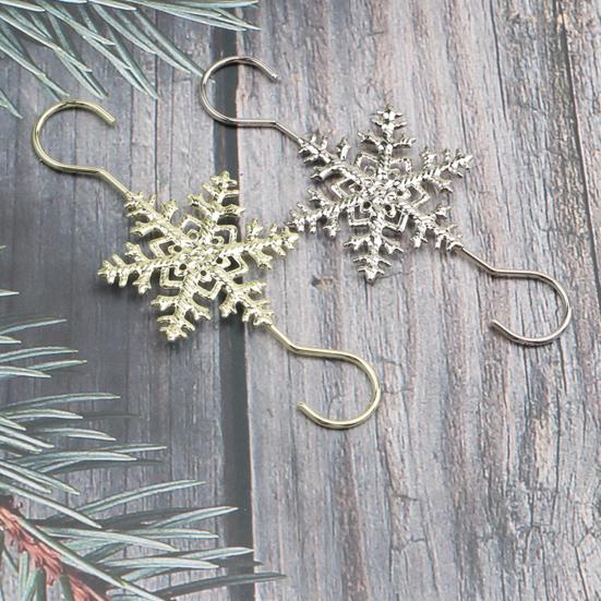 5/10Pcs Christmas Hook Snowflake Design Stainless Steel Hooks Winter Theme Home Holiday Decor Accessory