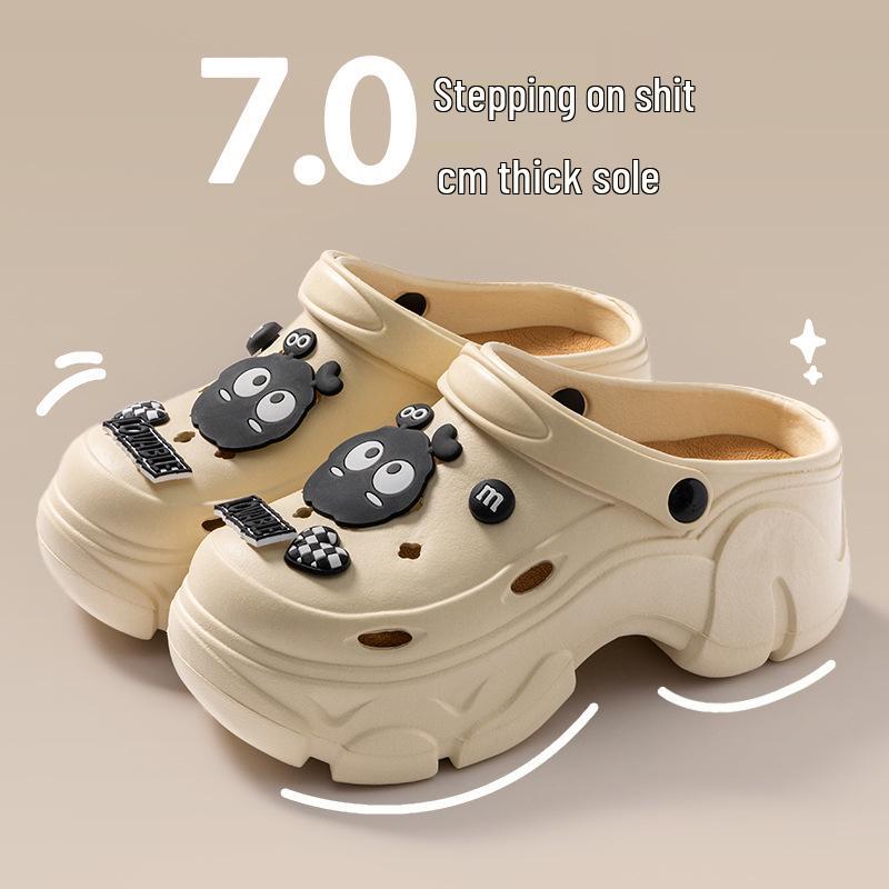 Women's Thick-Soled Non-Slip Height-Increasing Closed-Toe Sandals & Slippers - New Summer 2024 Beach Style