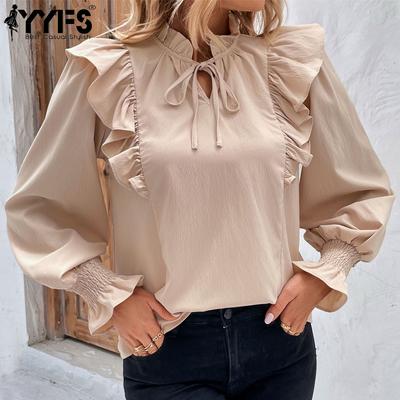 Women's Fashion Casual Solid Color Print Long Sleeve Blouses & Shirts